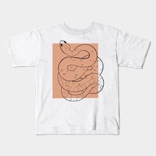 Rattlesnake with Peach Color Block Kids T-Shirt